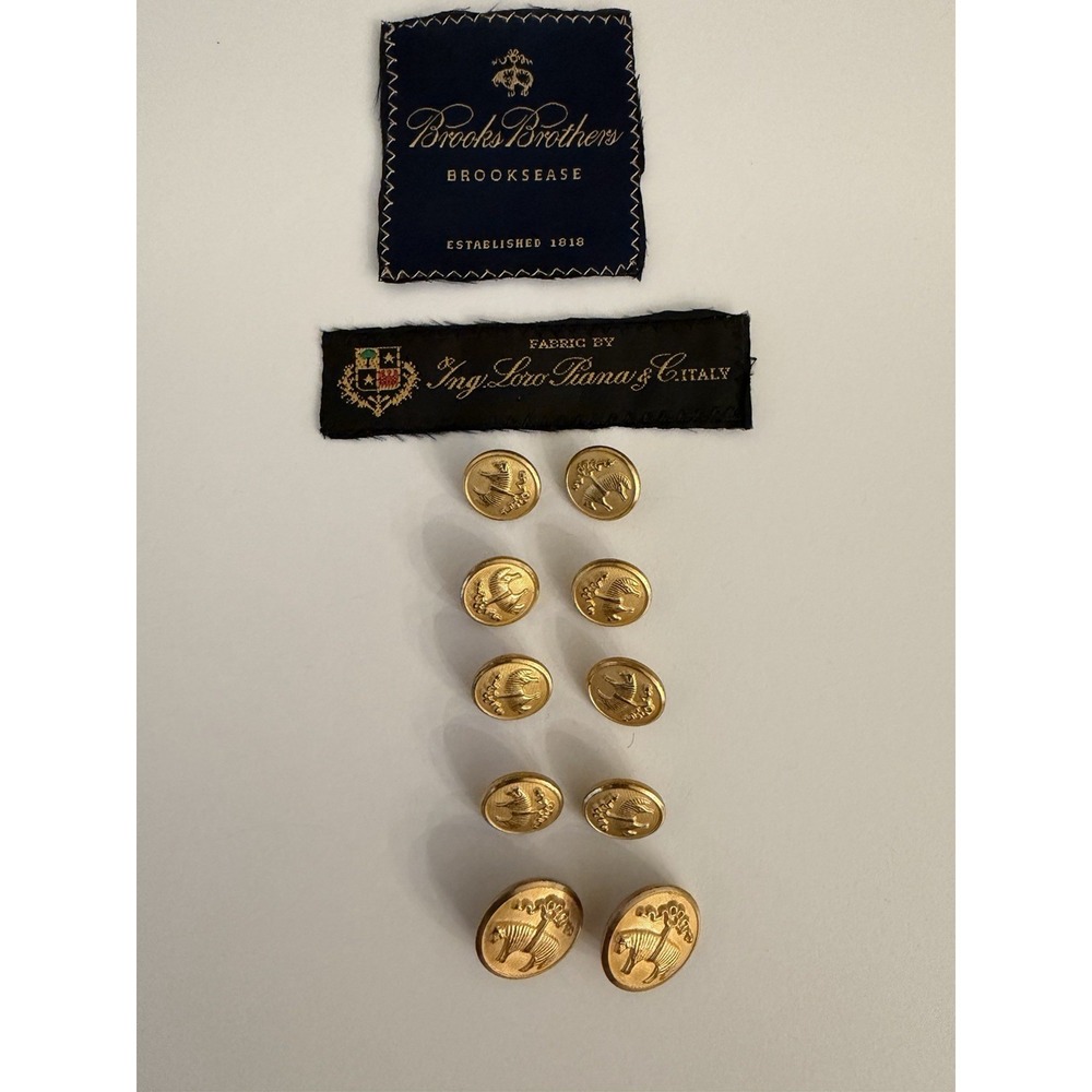 Brooks Brothers Golden Fleece Metal Blazer Buttons Set Of 10